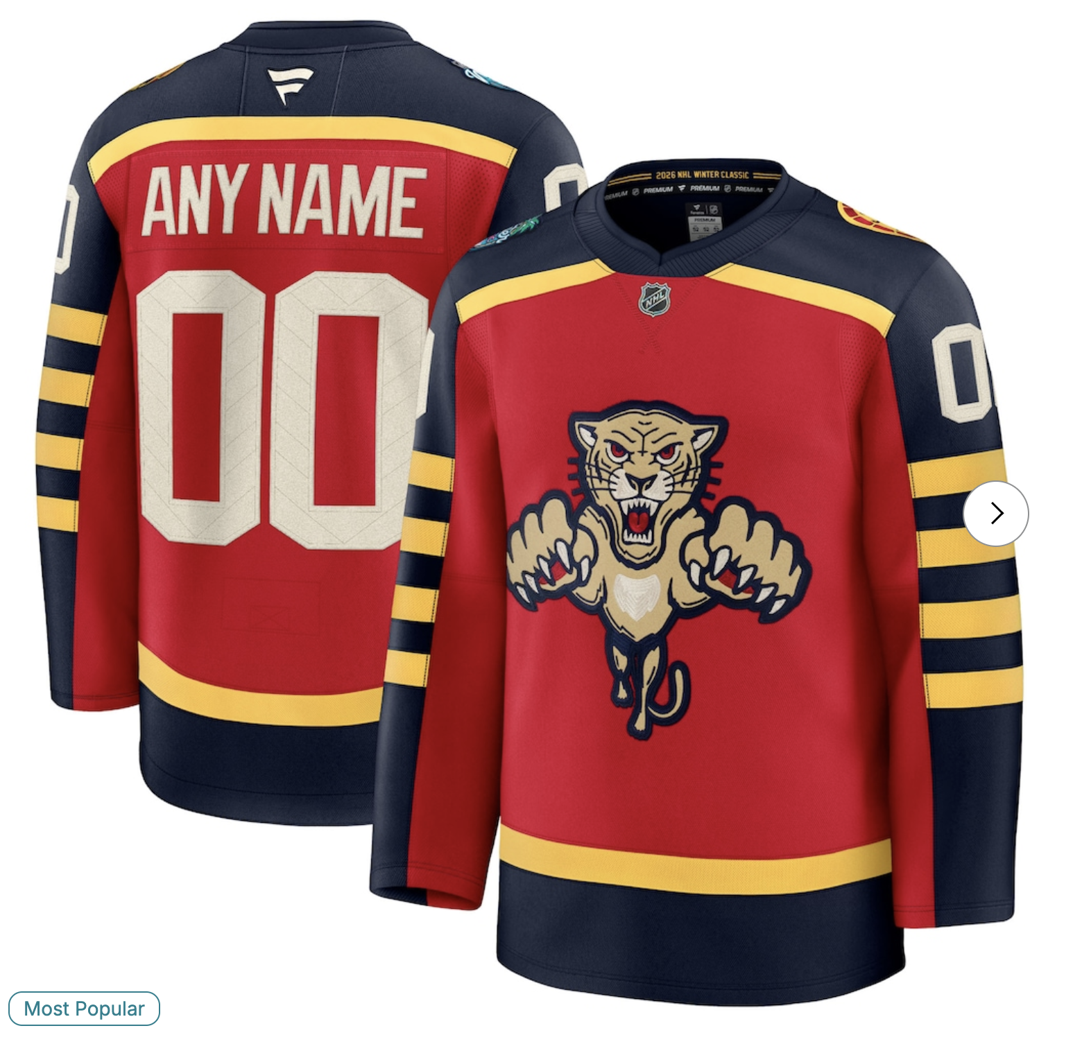 Florida Panthers Fanatics 2026 NHL Winter Classic Premium Custom Jersey