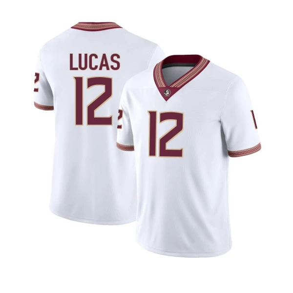 Florida State Seminoles #12 Jaylin Lucas Nike 2025 white Football Game Jersey 