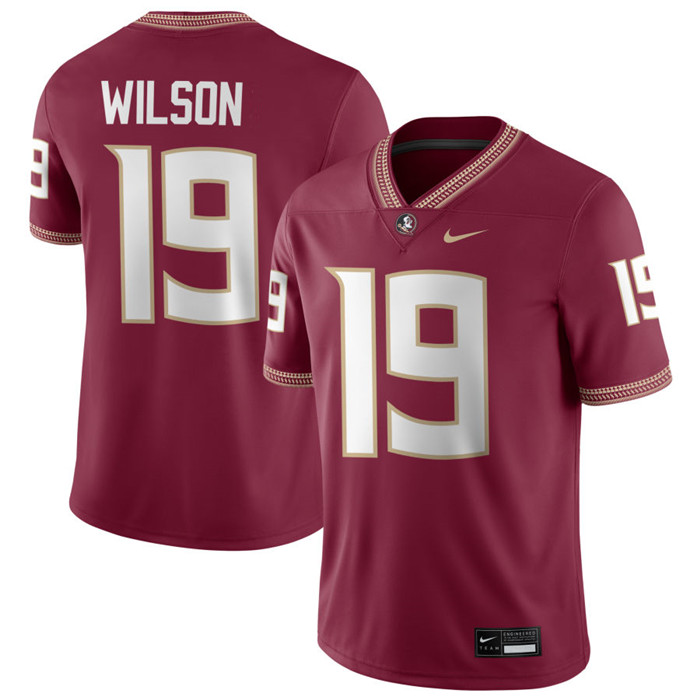 Florida State Seminoles #19 Jerry Wilson Nike 2025 Gamet Football Game Jersey 