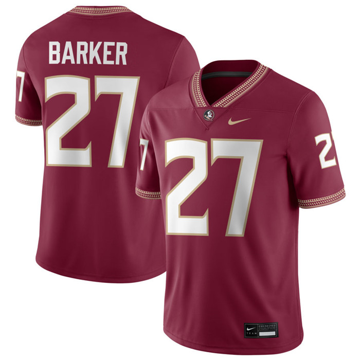 Florida State Seminoles #27 Ashlynd Barker Nike 2025 Gamet Football Game Jersey 