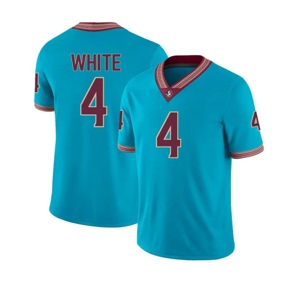 Florida State Seminoles #4 Squirrel White Nike 2025 Turquoise Alternate Football Jersey 