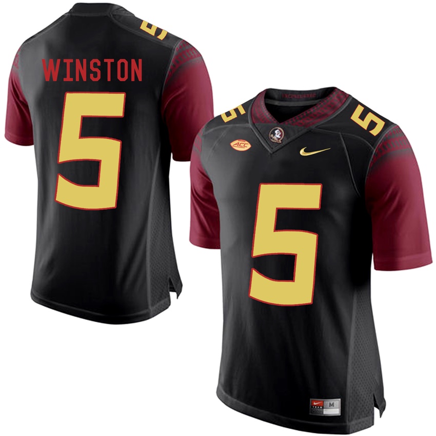 Florida State Seminoles Black Jameis Winston College Basketball Jersey
