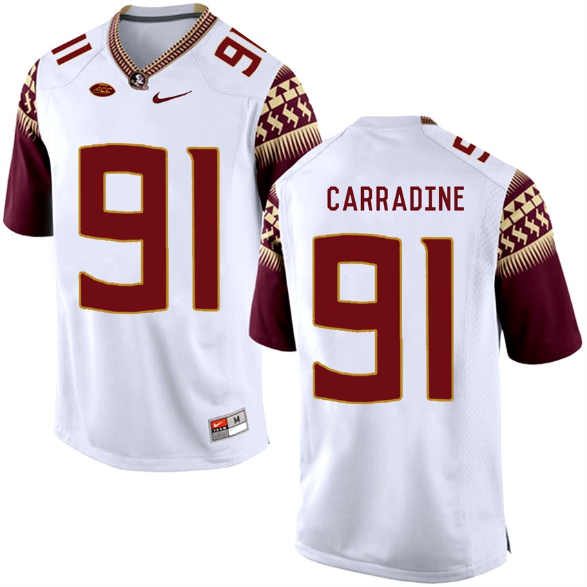Florida State Seminoles White Tank Carradine College Basketball Jersey