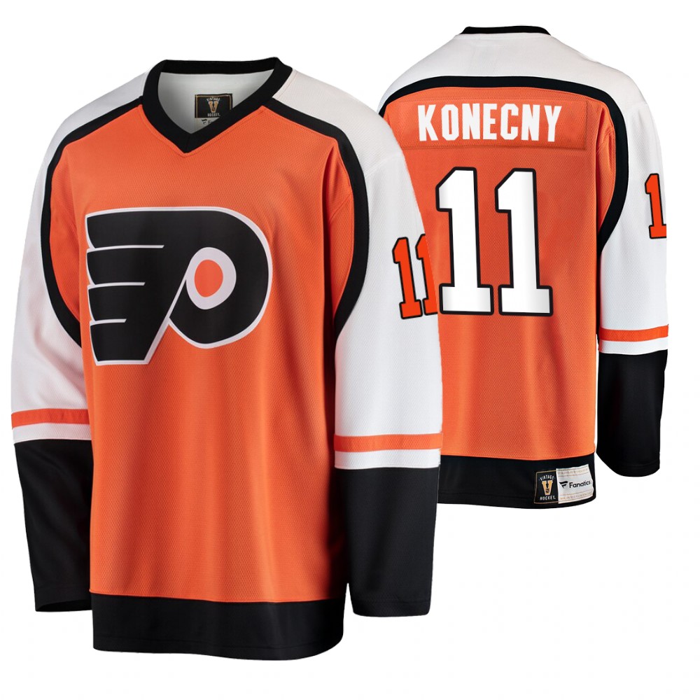 Flyers Travis Konecny Orange Breakaway Player Premier Jersey