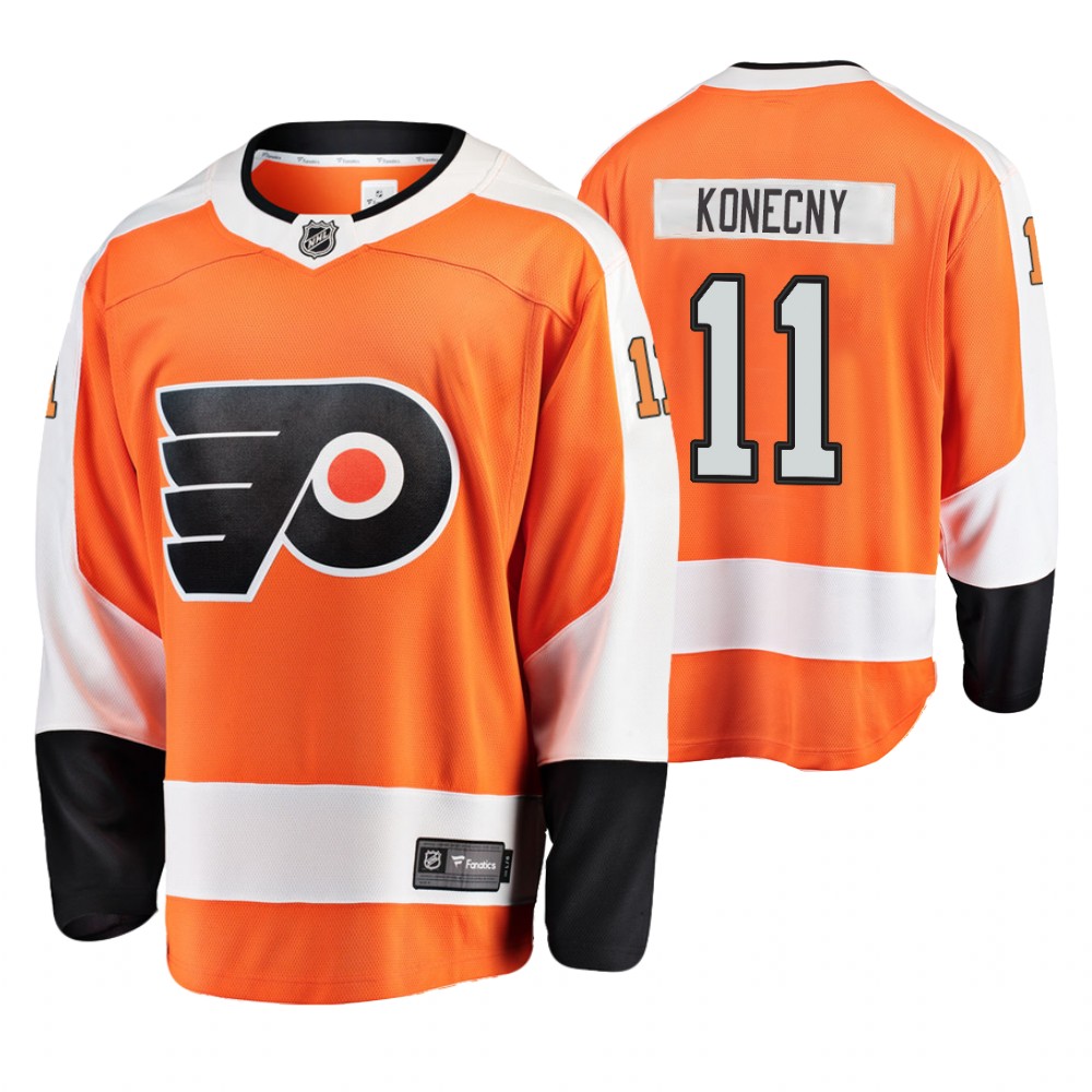Flyers Travis Konecny Orange Fanatics Player Breakaway Jersey