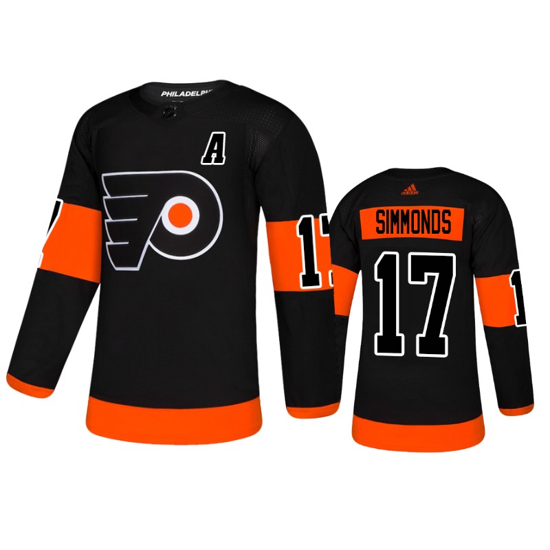 Flyers Wayne Simmonds Black Adidas Authentic Alternate Jersey
