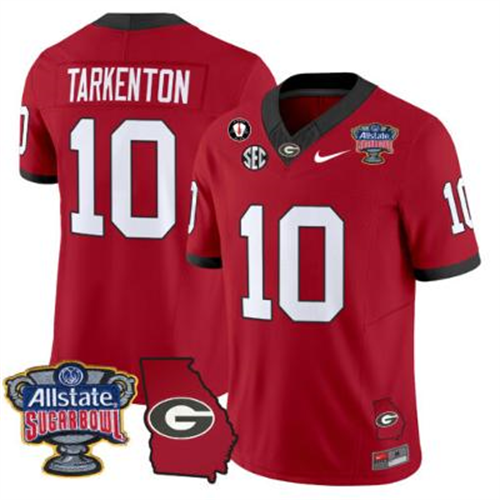 Fran Tarkenton Jersey #10 Georgia Bulldogs 2025 Sugar Bowl Patch Vapor Red