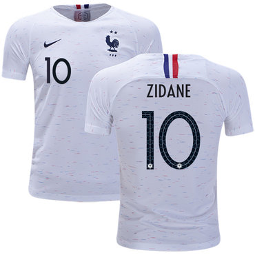 France #10 Zidane Away Kid Soccer Country Jersey