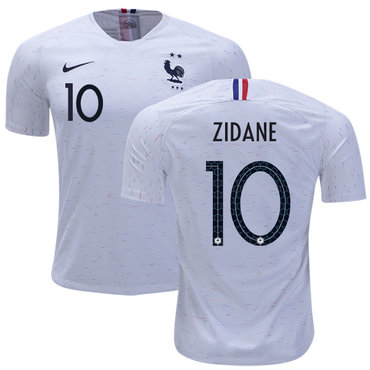 France #10 Zidane Away Soccer Country Jersey