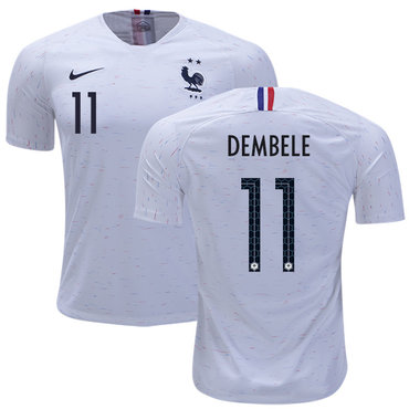 France #11 Dembele Away Soccer Country Jersey