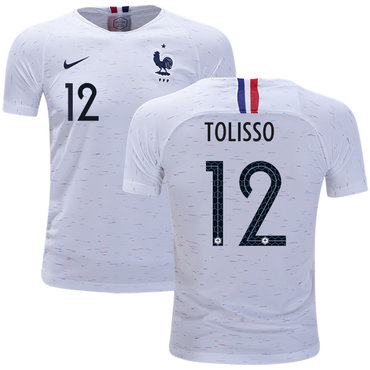 France #12 Tolisso Away Kid Soccer Country Jersey