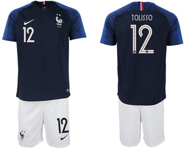 France #12 Tolisso Home Soccer Country Jersey