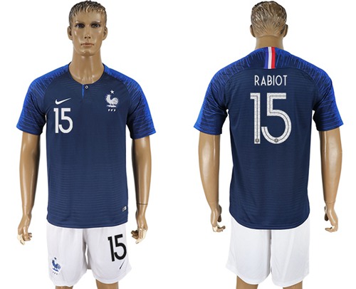 France #15 Rabiot Home Soccer Country Jersey