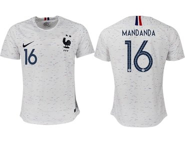 France #16 Mandanda Away Soccer Country Jersey