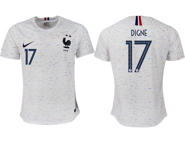 France #17 Digne Away Soccer Country Jersey