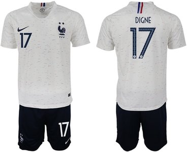 France #17 Digne Away Soccer Country Jersey