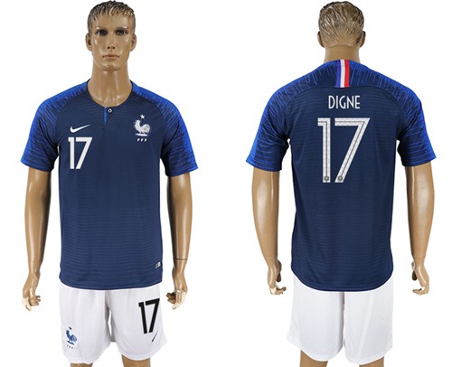 France #17 Digne Home Soccer Country Jersey