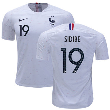 France #19 Sidibe Away Soccer Country Jersey