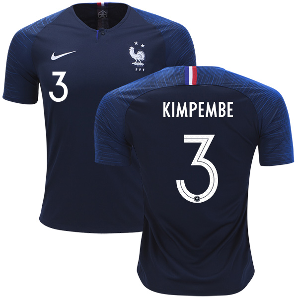 France #3 Kimpembe Home Soccer Country Jersey