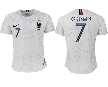 France #7 Griezmann Away Soccer Country Jersey