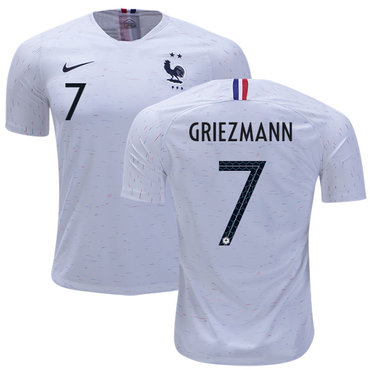 France #7 Griezmann Away Soccer Country Jersey