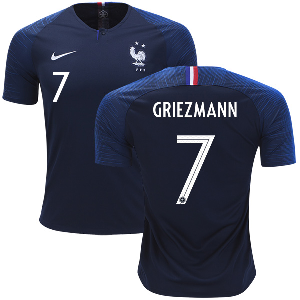 France #7 Griezmann Home Soccer Country Jersey