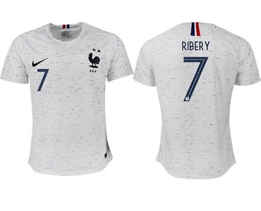 France #7 Ribery Away Soccer Country Jersey