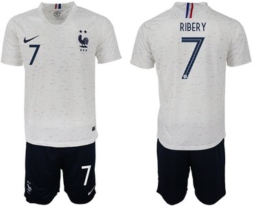 France #7 Ribery Away Soccer Country Jersey