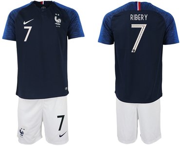 France #7 Ribery Home Soccer Country Jersey