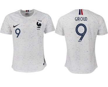 France #9 Giroud Away Soccer Country Jersey