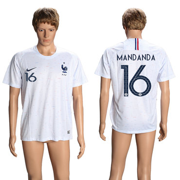 France 16 MANDANDA Away 2018 FIFA World Cup Thailand Soccer Jersey