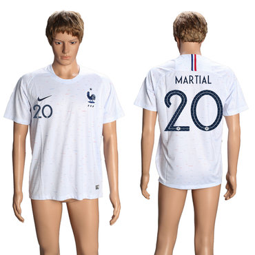 France 20 MARTIAL Away 2018 FIFA World Cup Thailand Soccer Jersey