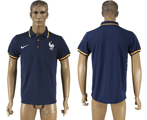 France Blank Dark Blue Soccer Country Polo
