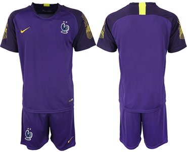 France Blank Purple Goalkeeper Soccer Country Jersey