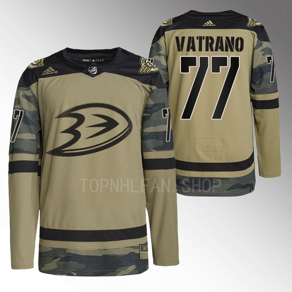 Frank Vatrano Ducks Military Appreciation Night Jersey Camo Warmup