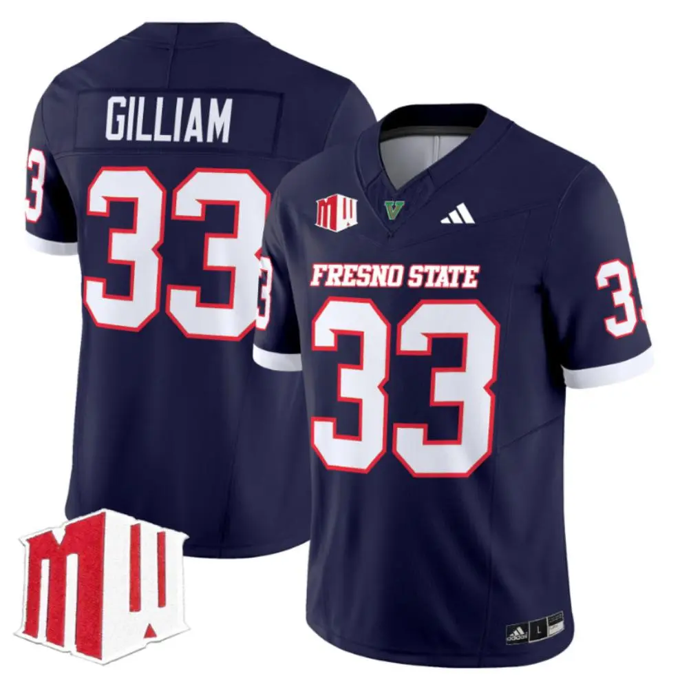 Fresno State Bulldogs #33 Elijah Gilliam 2025 Football Game Jersey Navy 