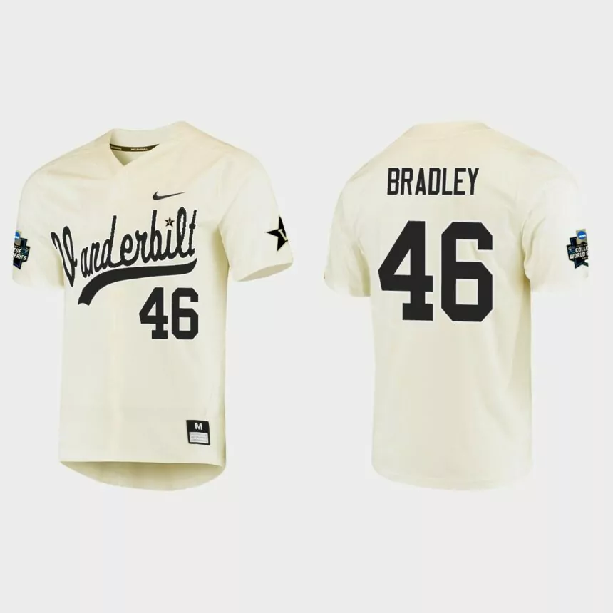 Gage Bradley Vanderbilt Commodores College World Series Baseball Jersey – Cream
