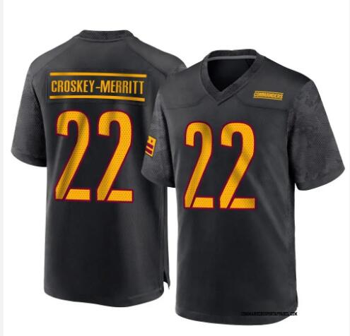 Game Black Men's Jacory Croskey-Merritt Washington Commanders Alternate Jersey