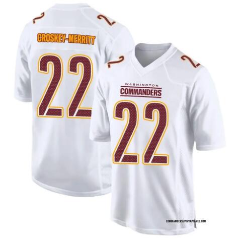 Game White Youth Jacory Croskey-Merritt Washington Commanders Tundra Fashion Jersey