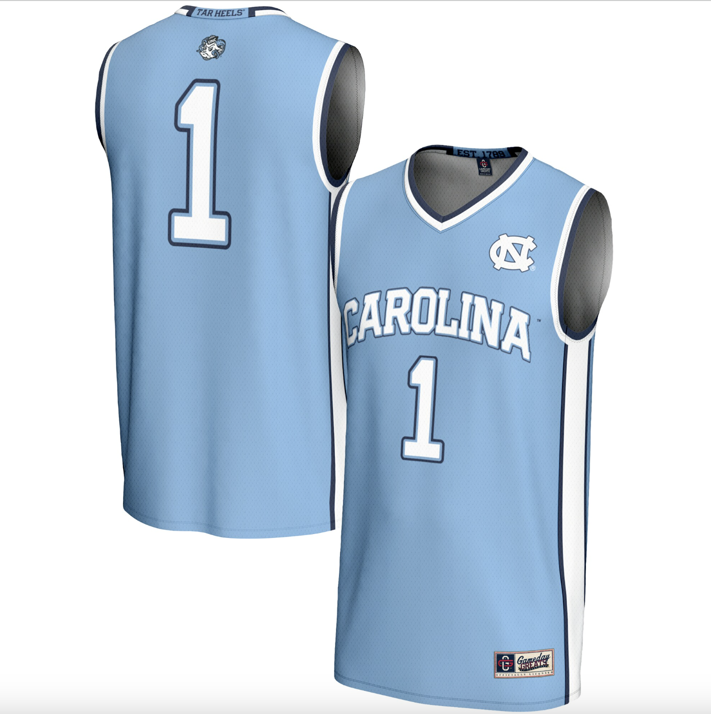 GameDay Greats #1 Carolina Blue North Carolina Tar Heels Lightweight Basketball Jersey