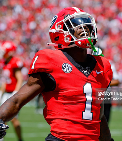 Georgia Bulldogs #1 Zachariah Branch Maroon Football Game Jersey 
