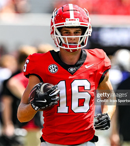 Georgia Bulldogs #16 London Humphreys Maroon Football Game Jersey 