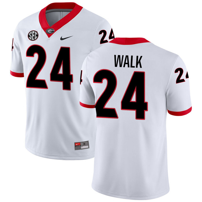 Georgia Bulldogs #24 Bo Walker White College Football Game Jersey 