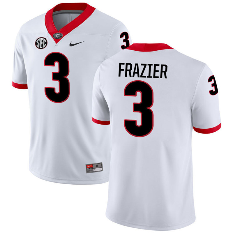 Georgia Bulldogs #3 Nate Frazier White College Football Game Jersey 