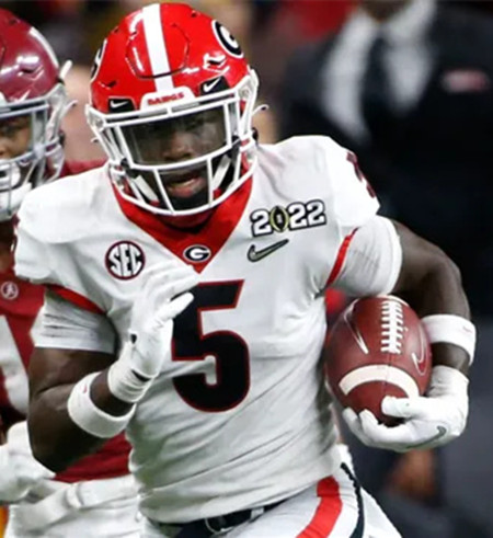 Georgia Bulldogs #5 Noah Thomas White Football Game Jersey 