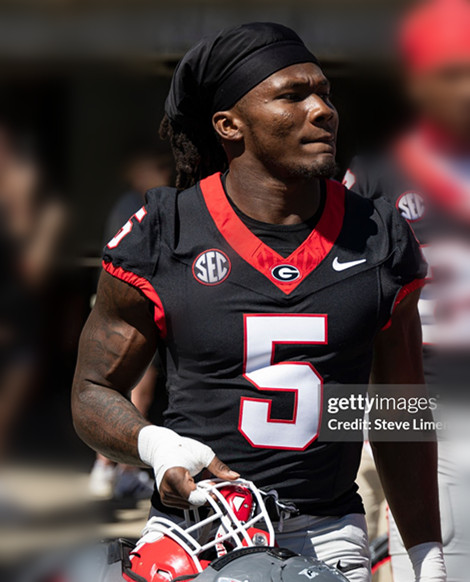 Georgia Bulldogs #5 Raylen Wilson Black Football Game Jersey 