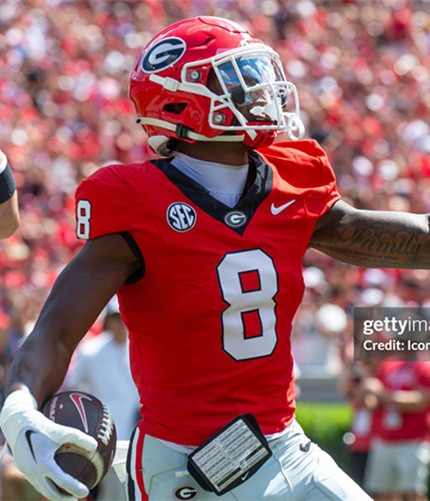 Georgia Bulldogs #8 Colbie Young Maroon Football Game Jersey 
