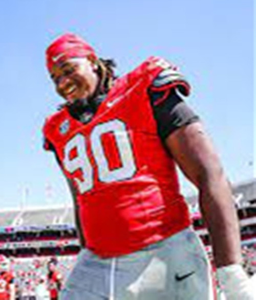 Georgia Bulldogs #90 Elijah Griffin Maroon Football Game Jersey 