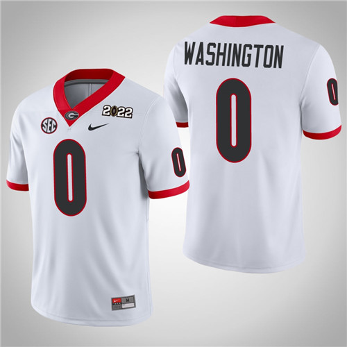 Georgia Bulldogs 0 Darnell Washington Game 2021 National Champions Jersey White