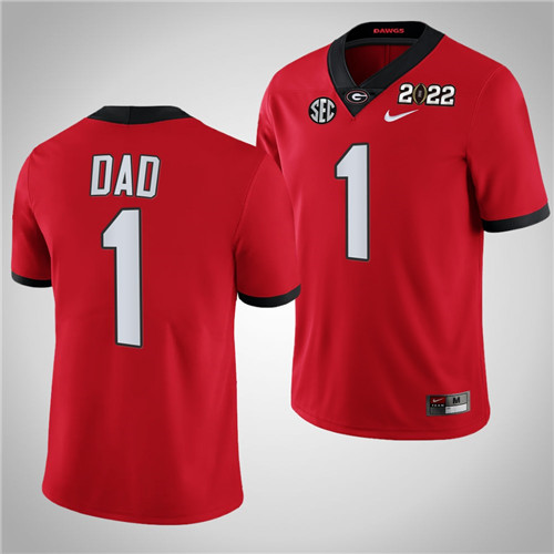 Georgia Bulldogs 1 Greatest Dad 2022 Fathers Day Gift Jersey Red